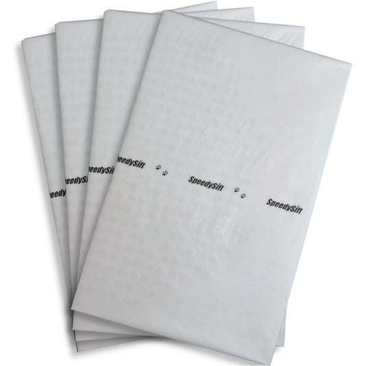 SpeedySift Standard Sifting Litter Box Liner Refills packaging front view showing fifty six count capacity.