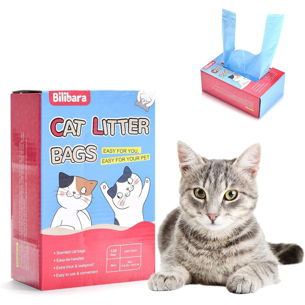 Bilibara ultra thick scented cat litter bags front view of dispensing box
