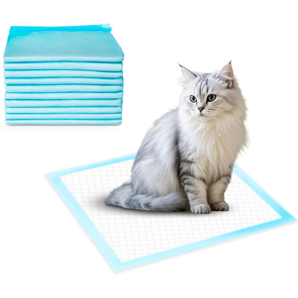 Zuqqony Cat Litter Pads 10 Count front packaging view showcasing product size guidelines