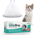 PetCove PurrTek cat litter box liners front view packaging showcasing twenty five pack drawstring bags