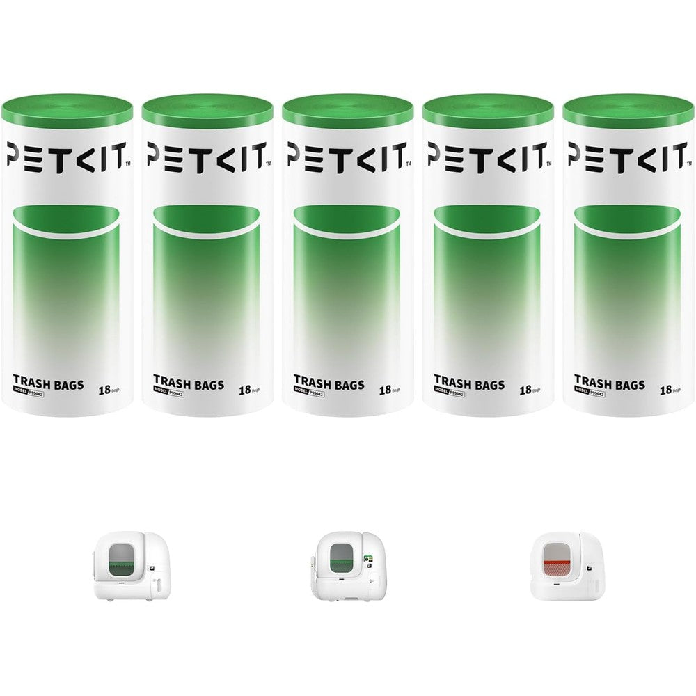 PETKIT replacement trash bags five rolls pack front view showing packaging