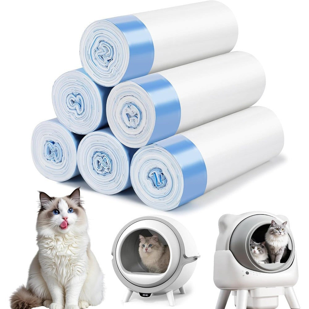 Ondware automatic cat litter box liners 120 count pack front view showcasing product packaging.
