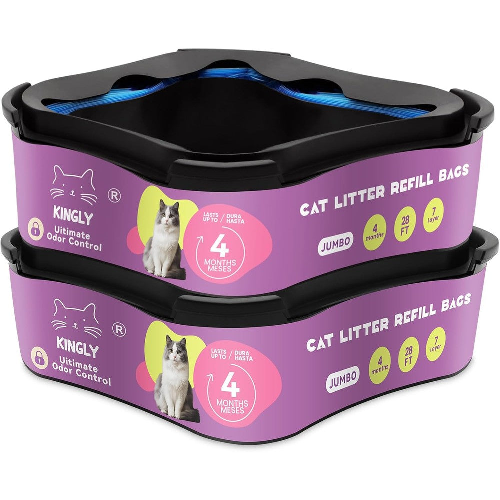 Kingly premium cat litter refill bags front view on white background