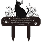Rngmsi pet cat memorial grave markers front view outdoor garden setup