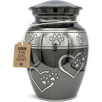 Solace Forever medium pet urn front view with paw print