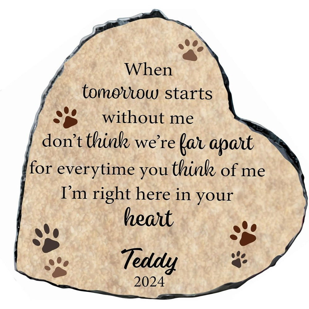 Rakrisa personalized cat memorial stone front view on stand