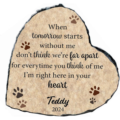 Rakrisa personalized cat memorial stone front view on stand