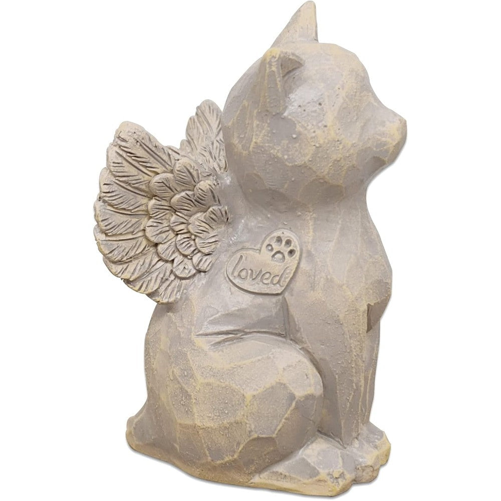 Tsyulog cat angel memorial figurine front view gray resin pet loss gift