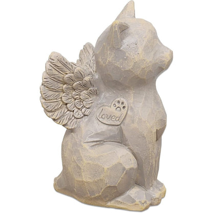 Tsyulog cat angel memorial figurine front view gray resin pet loss gift