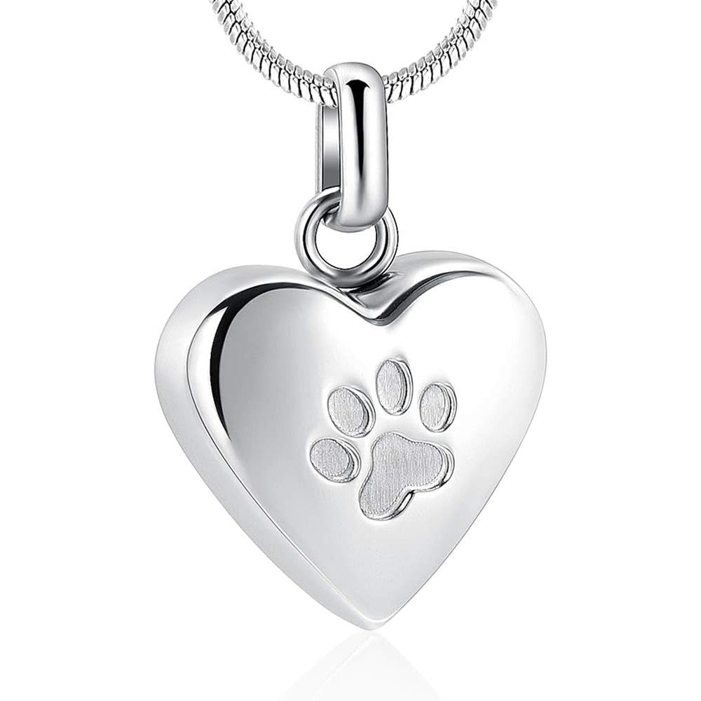 Zeqingjw heart urn necklace for pet ashes front view