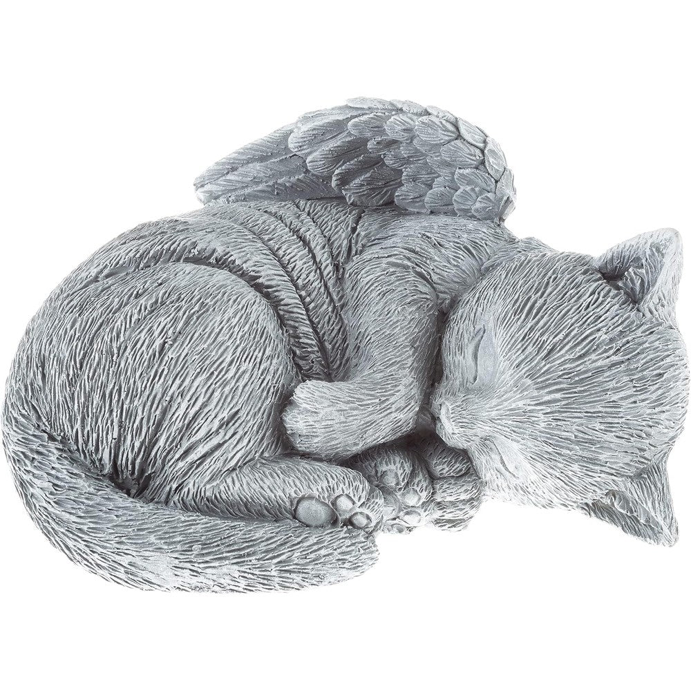 Pure Garden Sleeping Angel Cat Memorial Statue front view