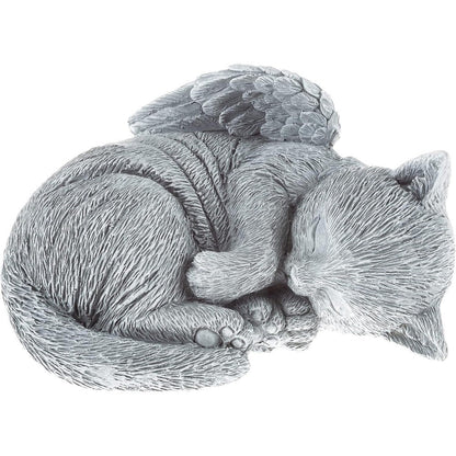 Pure Garden Sleeping Angel Cat Memorial Statue front view
