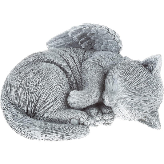Pure Garden Sleeping Angel Cat Memorial Statue front view