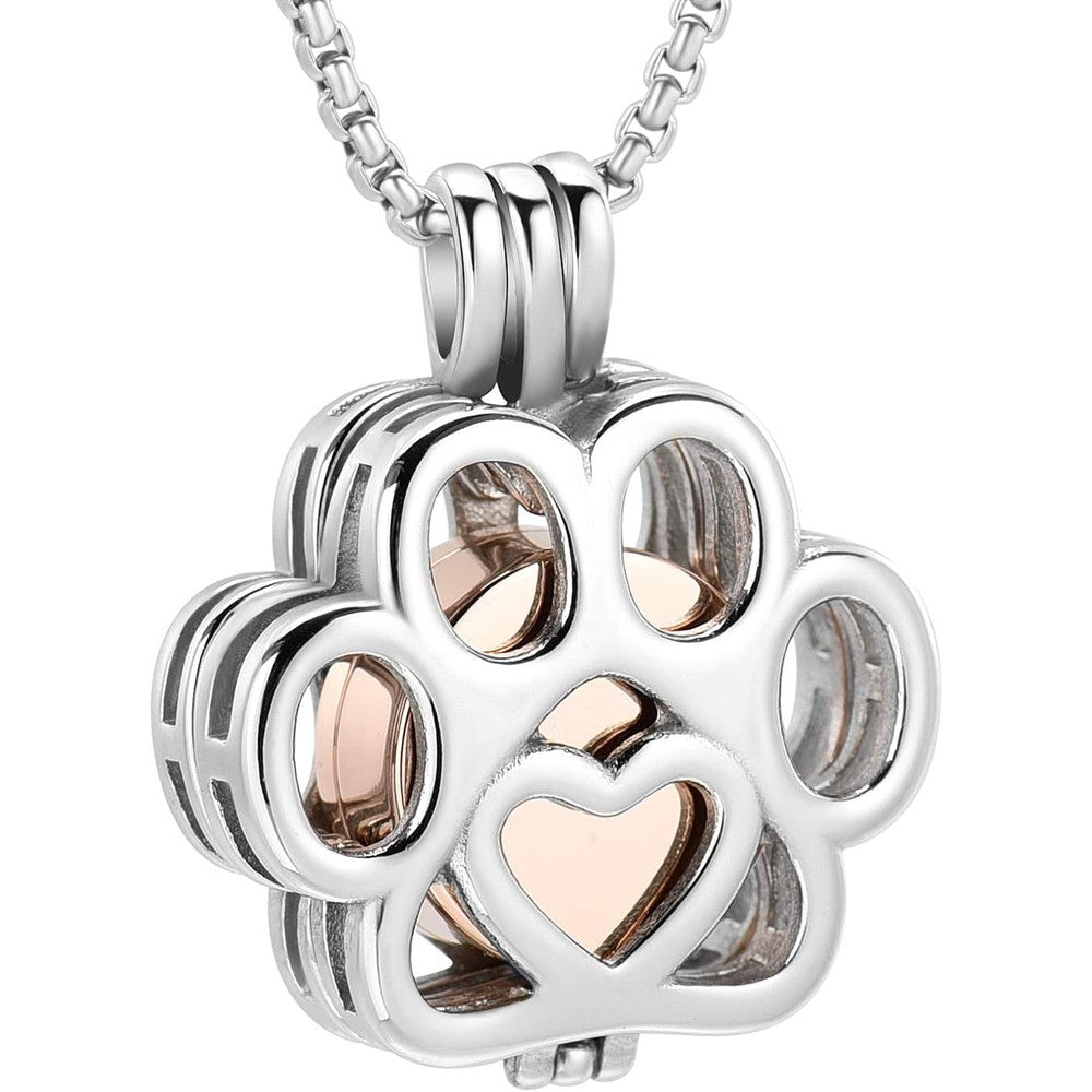 Oinsi pet cremation jewelry paw print necklace front view