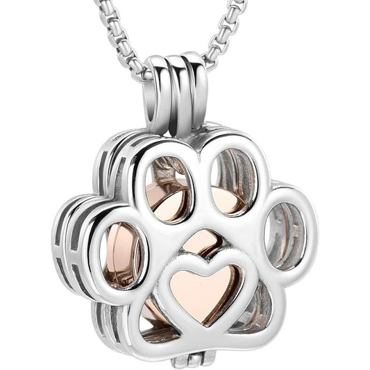 Oinsi pet cremation jewelry paw print necklace front view