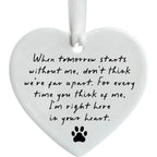 OFlyDesigns pet memorial ceramic heart keepsake front view showing poem text