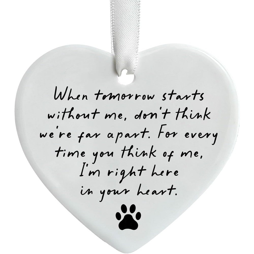 OFlyDesigns pet memorial ceramic heart keepsake front view showing poem text