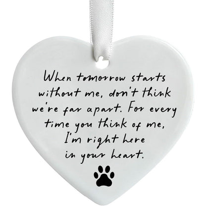 OFlyDesigns pet memorial ceramic heart keepsake front view showing poem text