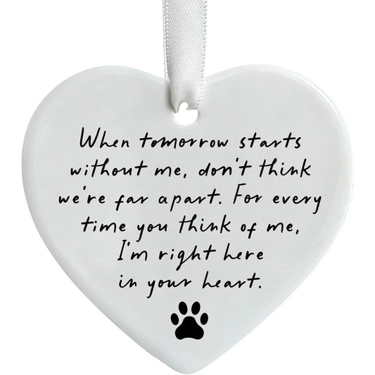 OFlyDesigns pet memorial ceramic heart keepsake front view showing poem text