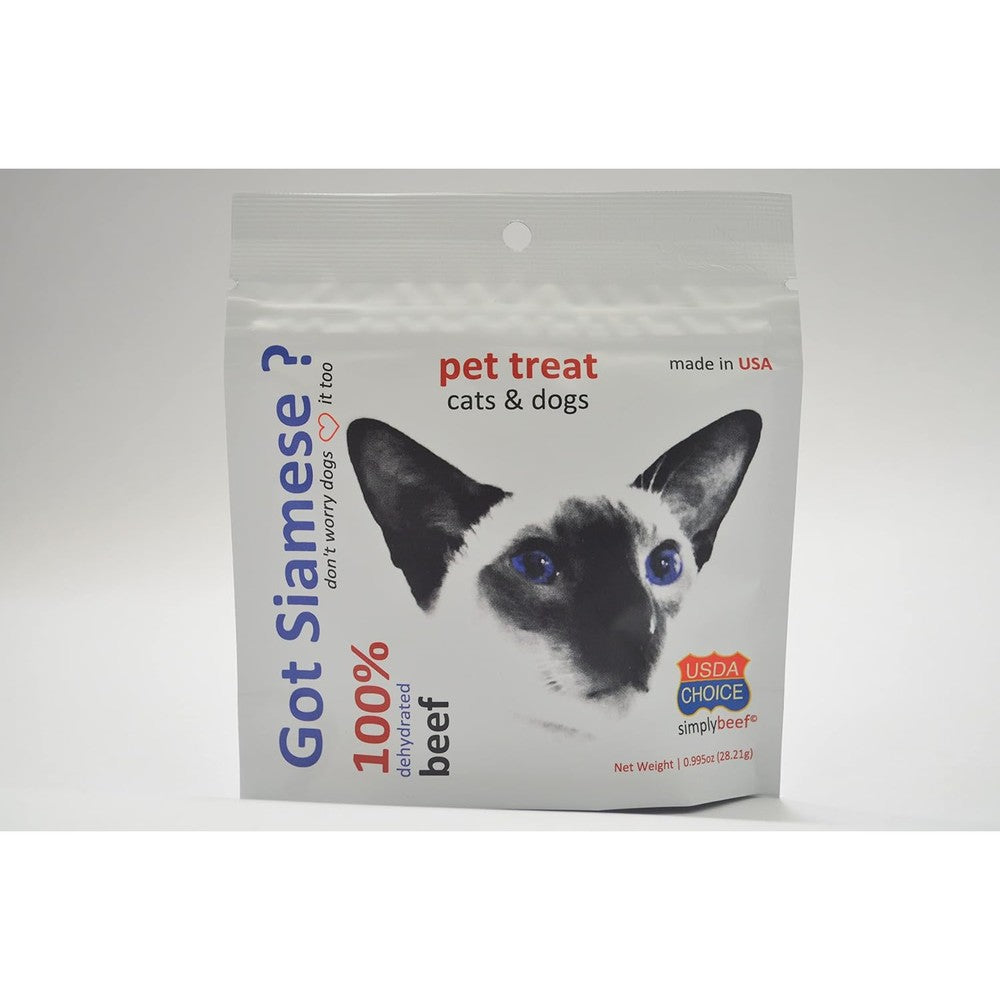 Got Siamese? Dehydrated Beef Pet Treat For Cats And Dogs USDA Choice Grade Human Grade 0.995 Ounce