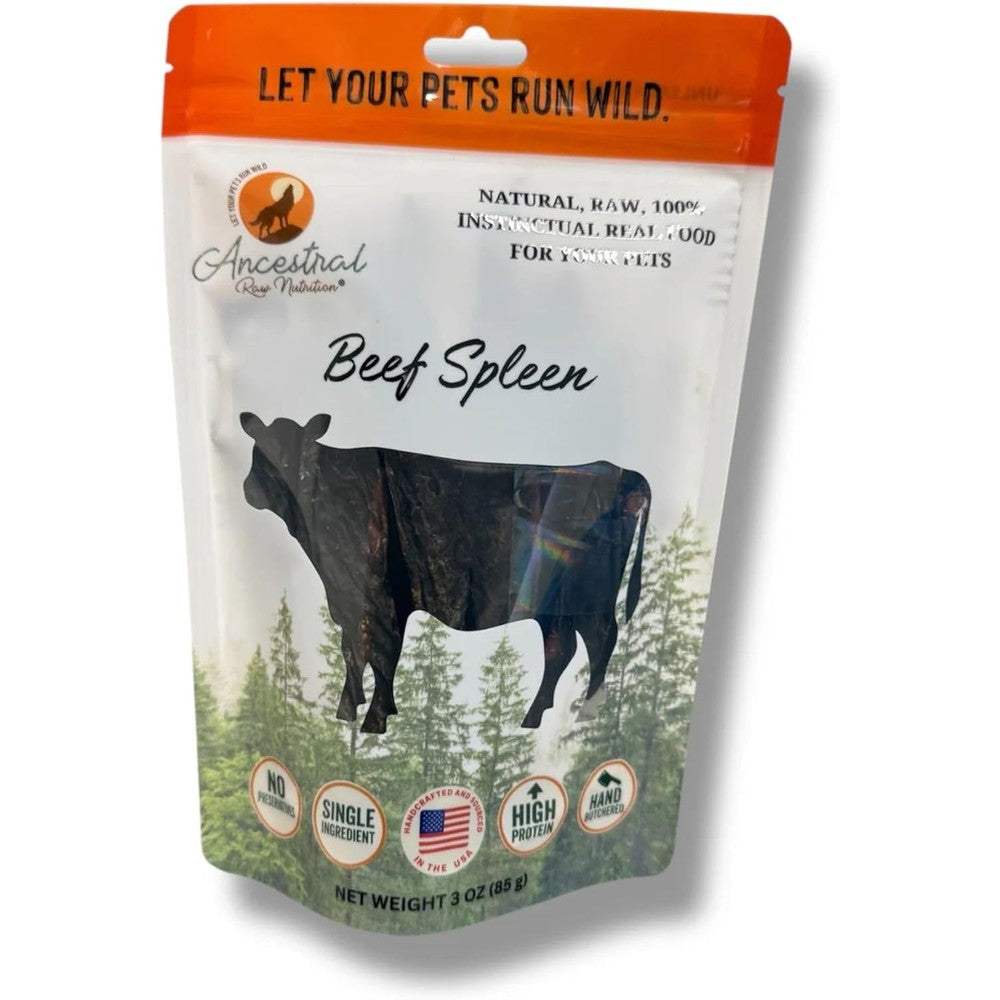 Farm Hounds Dehydrated Beef Spleen For Pets Single Ingredient Nutrient Dense Organ Treat 3 Ounce Bag