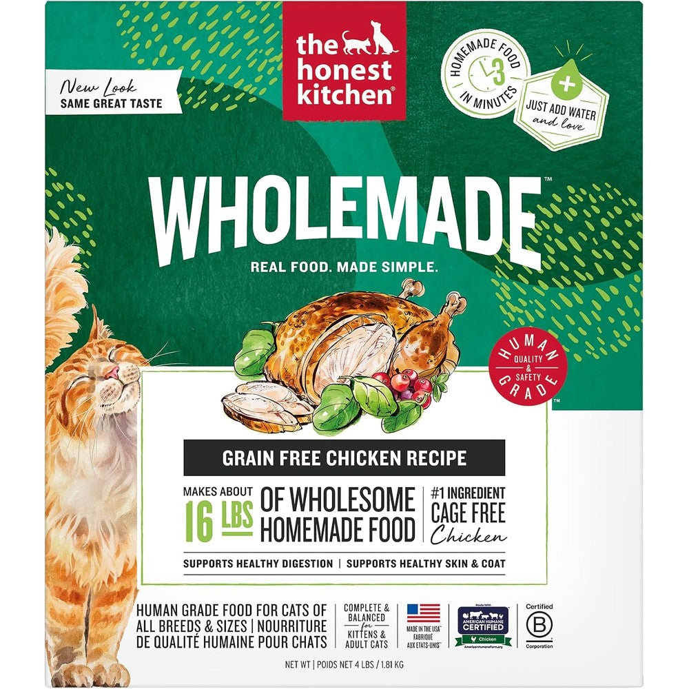The Honest Kitchen Human Grade Dehydrated Grain Free Chicken Cat Food 4 Pound Box