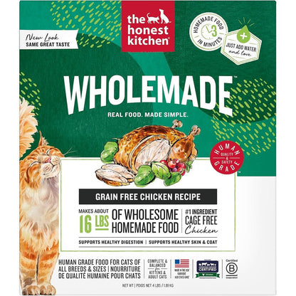 The Honest Kitchen Human Grade Dehydrated Grain Free Chicken Cat Food 4 Pound Box