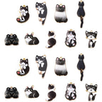 PerlineBeads LiQunSweet 20 Pieces Assorted Enamel Flatback Black Cat Kitten Charms For DIY Jewelry Making Necklaces Bracelets Earrings Gold Tone Back