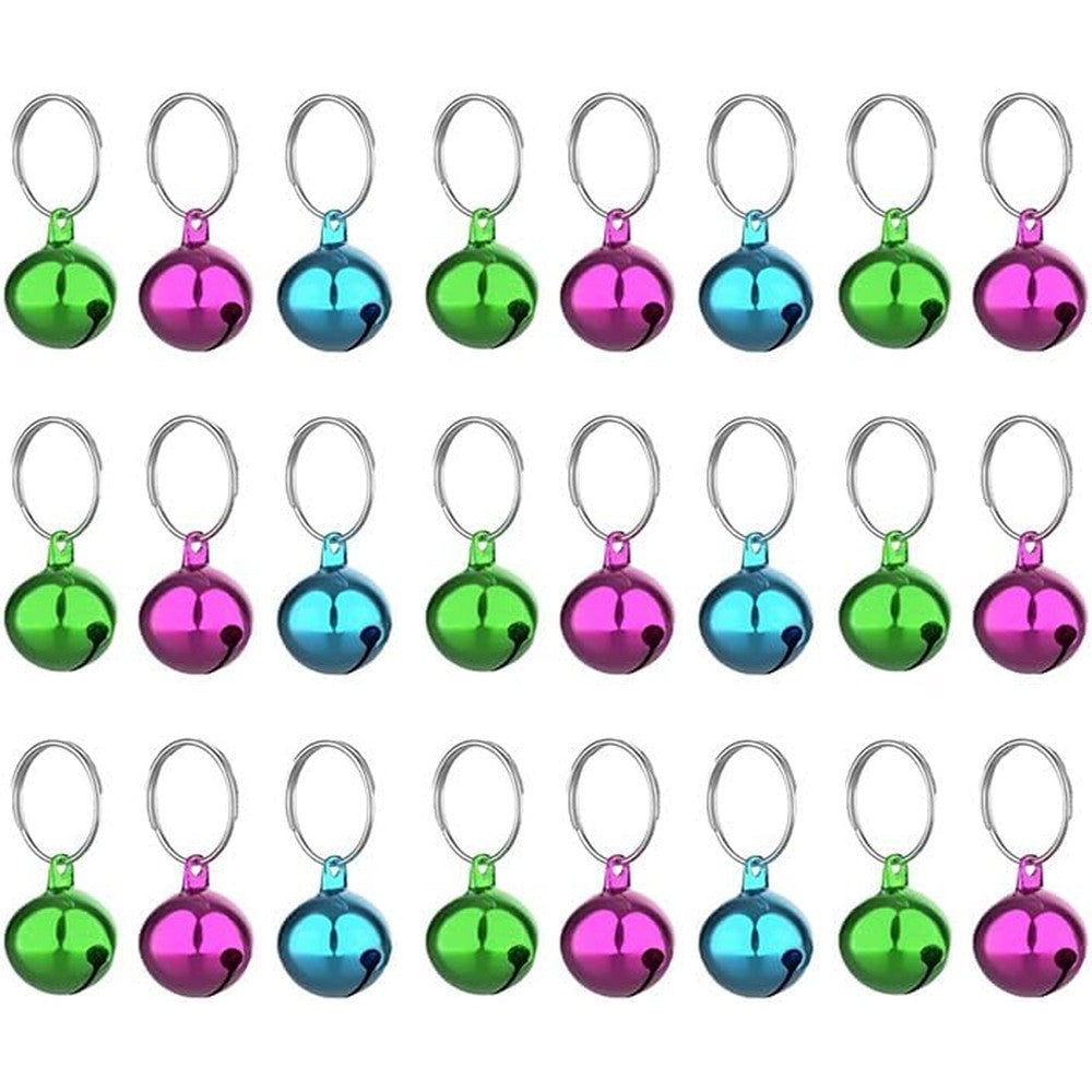 Skypia Round Dog Bells Pet Pendant 3 Pack Anti-Lost Training Bells For Dog And Cat Collars 1/2-Inch Multi-Color Set