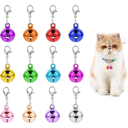 Kalione Colorful Cat And Dog Collar Bells And Charms With Clasps 12 Pieces Small Loud Metal Pet Accessories For DIY Crafts And Party Decorations