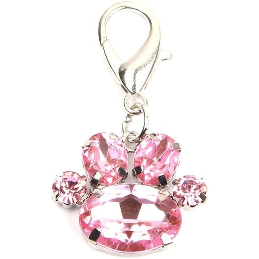 Xksrwe Bling Rhinestones Paw Charm Pendant Jewelry For Pet Dog Cat Puppy Necklace Collar Accessory 3.0 Centimeters By 2.5 Centimeters