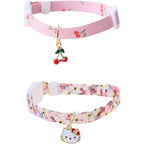 Pawfect Harmony Duo Breakaway Cat Collars With Charms Twin Set For Safety And Style Kitty And Cherry Design