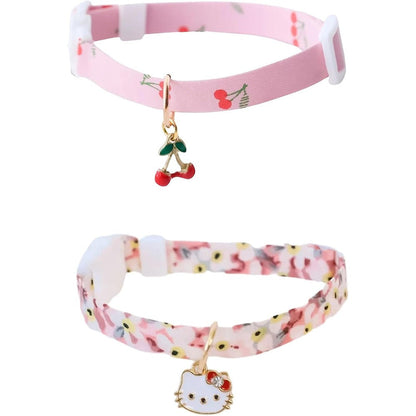 Pawfect Harmony Duo Breakaway Cat Collars With Charms Twin Set For Safety And Style Kitty And Cherry Design
