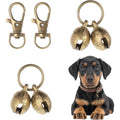 Fyntave 2 Set Copper Bell For Dog Collar With Snap Clips Extra Loud Brass Bell For Medium Large Dogs Vintage Style Pet Accessory