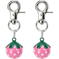 Expawlorer Pet Bells For Dog And Cat Collar Charm Strawberry Shaped Jingle Ornament 2 Pack Pink Stainless Steel Tracker Pendant For Bird Safety