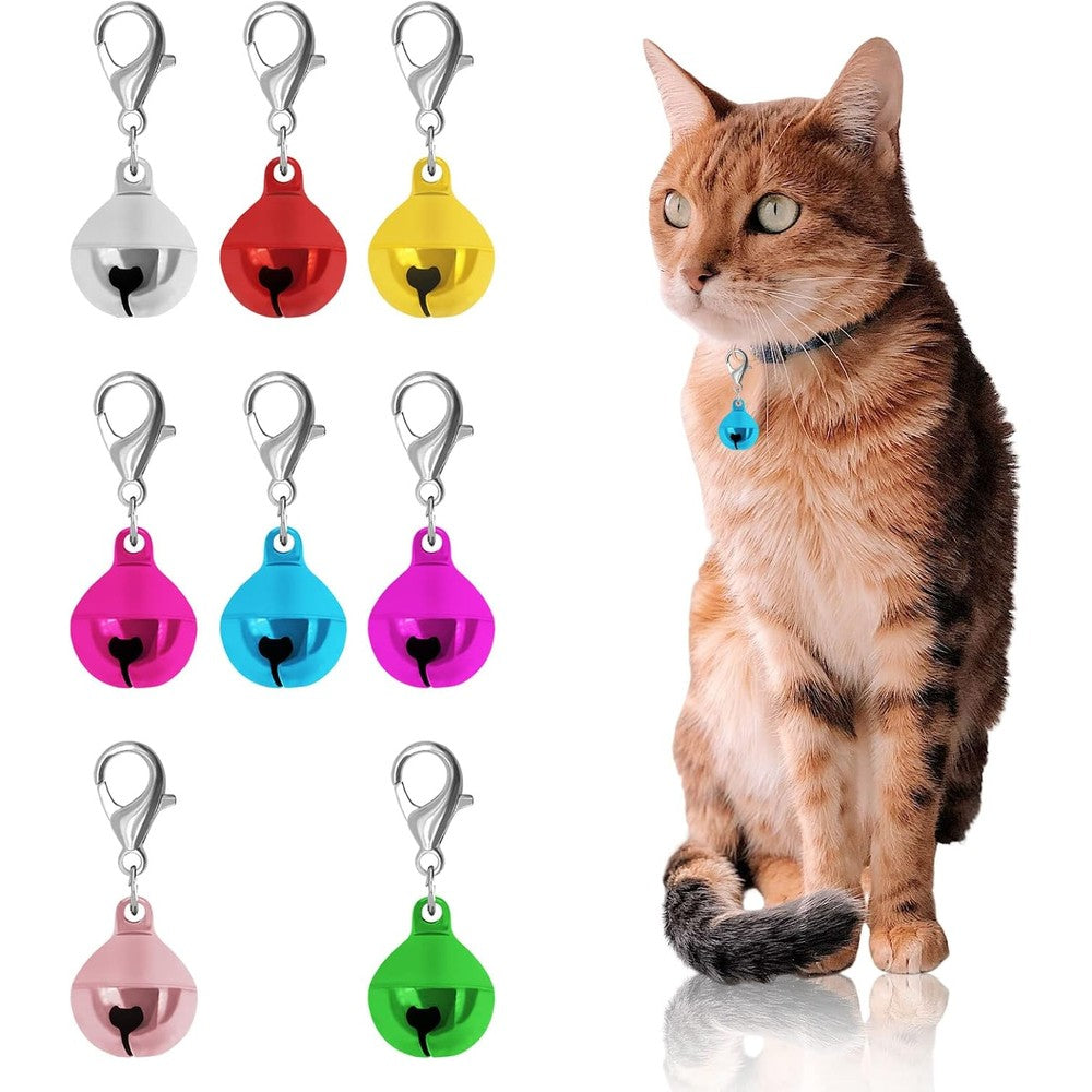 Blmhtwo 8 Pieces Colorful Pet Collar Bells And Charms For Dogs And Cats With Lobster Clasps 1.38 Inch Metal Pendant For Pets