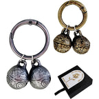 Morn Light 2 Pack Dog And Cat Collar Bells With Engraved Pattern Extra Loud Brass Tracking Bell Set For Small To Medium Pets Silver And Copper
