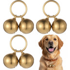 TIESOME Three Piece Dog Collar Bell Antique Brass Extra Loud Tracking Training Pendant For Small Dogs And Cats