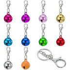 InnoHHustle Ten Piece Cat Collar Bells Multicolor Pet Collar Charms With One Pack Keychain Pendant Accessories For Christmas Decoration Loud Crisp ...