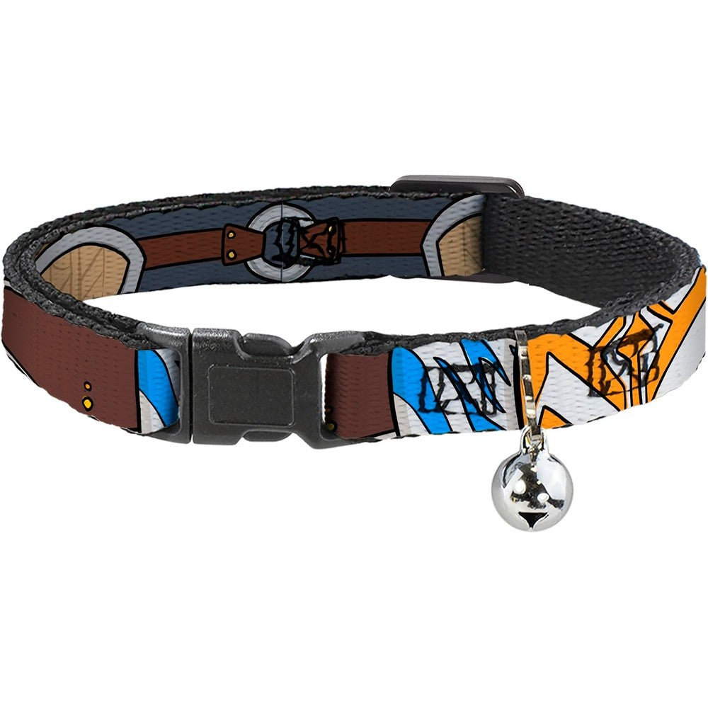 Buckle-Down Star Wars Breakaway Cat Collar With Bell The Clone Wars Ahsoka Tano Bounding Elements Adjustable 8.5 To 12 Inches And 0.5 Inch Wide