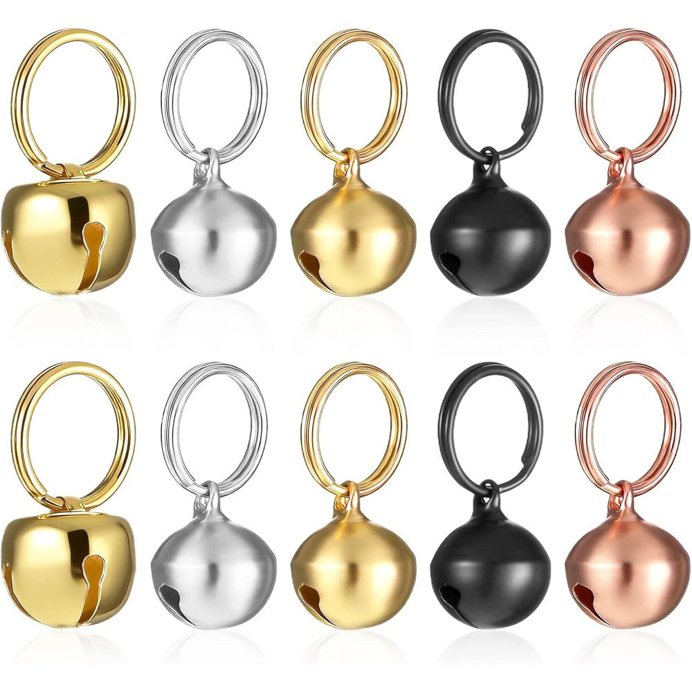 Psiriol 10 Piece Small Bell For Dog Collar Half Inch Metal Pet Collar Bells For Puppies Cats And Small Dogs In Assorted Multi Colors Pack Of 10