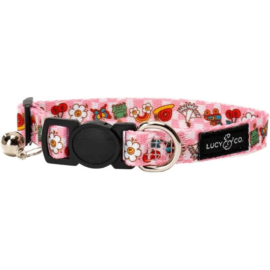 Lucy And Company Cutie Patootie Breakaway Cat Collar With Bell Designer Print Adjustable Safety Collar For Cats Kittens And Small Dogs Size Small
