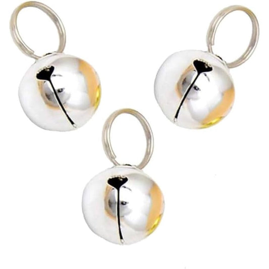 Arikit GCA Pet Dogs and Cats Collar Bells Metal Pet Collar Accessories Half Inch Silver Three Sets