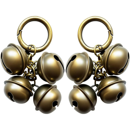 AYECEHI Dog Collar Bell for Pet Tracking Vintage Brass Cat Collar Bells Loud Pet Anti Lost Bells with Split Key Rings Eight Pieces