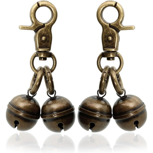 KITTAIL Copper Bells For Dog Collars With Snap Clips Pure Copper Tracking Bells For Dogs And Cats Two Pack