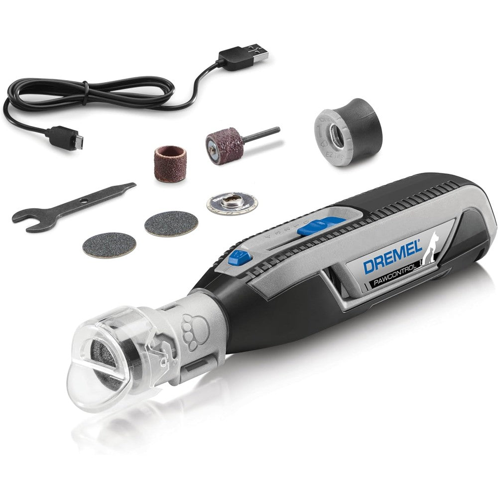 Dremel PawControl 7760-PGK dog nail grinder front view tool kit