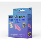 Purrdy Paws pink glitter cat nail caps front view packaging