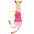 SmartyKat Leggy Llama cat toy front view showing pink striped legs