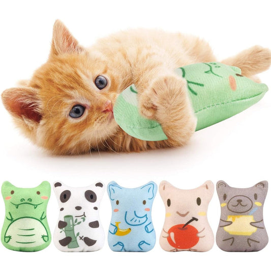 Dorakitten catnip toys for indoor cats 5 pack front view