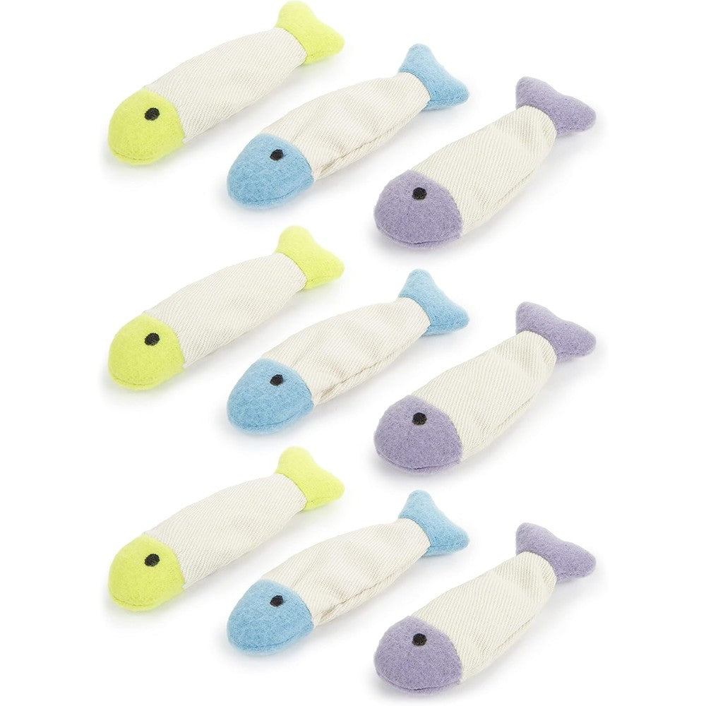 SmartyKat Fish Flop crinkle catnip toy set front view